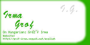 irma grof business card